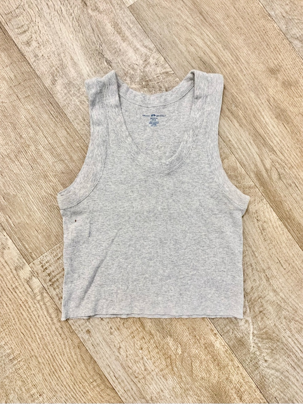Brandy Melville Gray Ribbed Cropped Tank Top OS